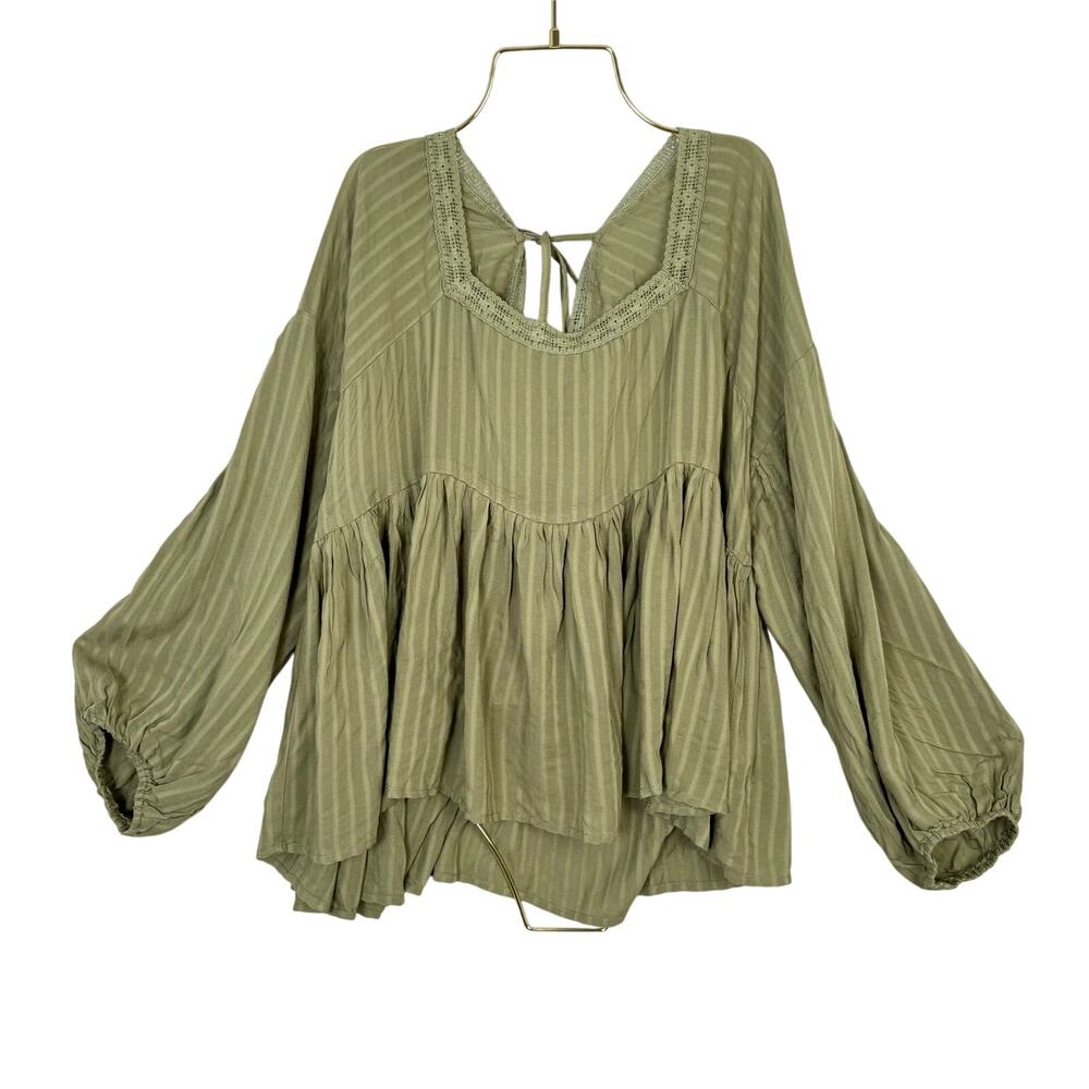 Eesome Olive Green Blouse NWT Size L– Feminine & Flowy Style Boho Western Wear